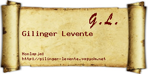 Gilinger Levente névjegykártya